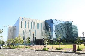 Exterior, logo, and sign of the RIKEN Center for Computational Science, a National Research and Development Agency